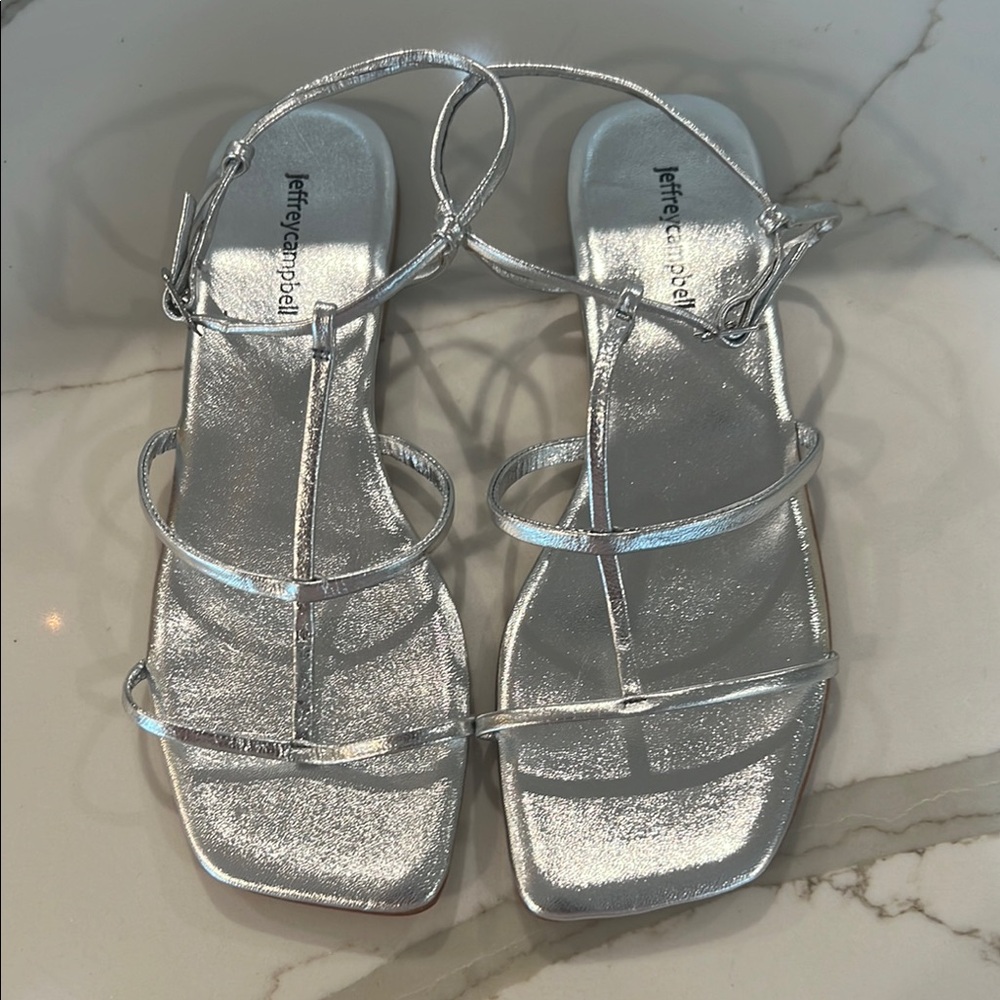 Jeffrey Campbell Silver Metallic Sandals